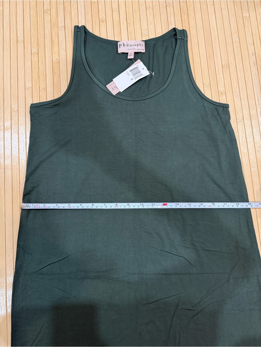 Philosophy Scoop Neck Sleeveless Midi Tank Dress. Black. Medium. - Picture 4 of 9